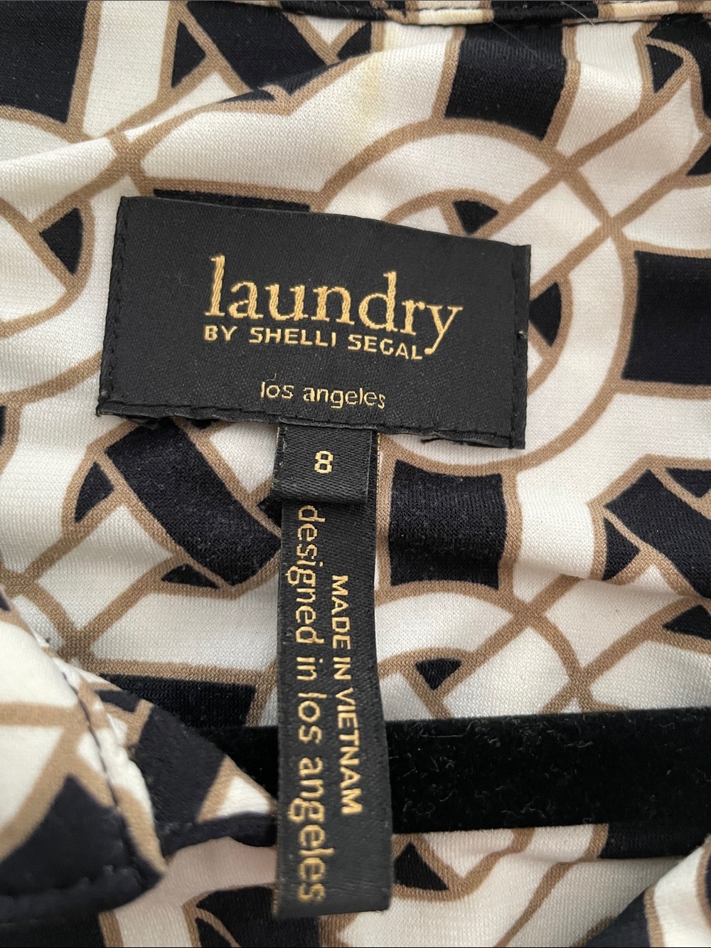 Laundry by Shelli Segal Black & White Geometric Chain Print Dress - Picture 3 of 6